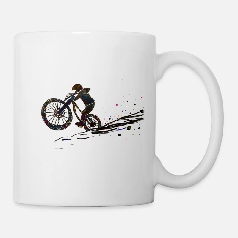 Downhill Black and Colourful - Tasse - Weiß
