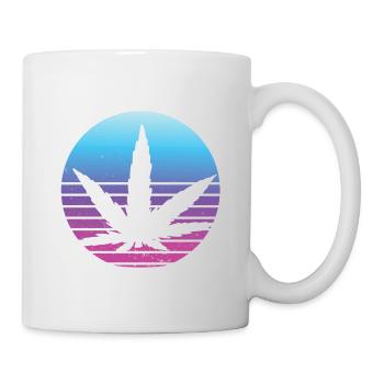 Cannabis leaf Retro Sunset - Mug - white - Right