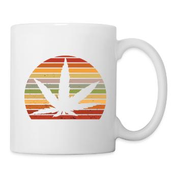 Cannabis leaf Retro Sunset - Mug - white - Right