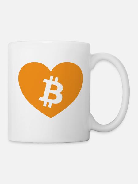 I Love Bitcoin Orange - Mug - white