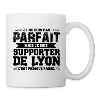 Je ne suis pas parfait mais je supporte Lyon - Mug blanc - blanc - Droite