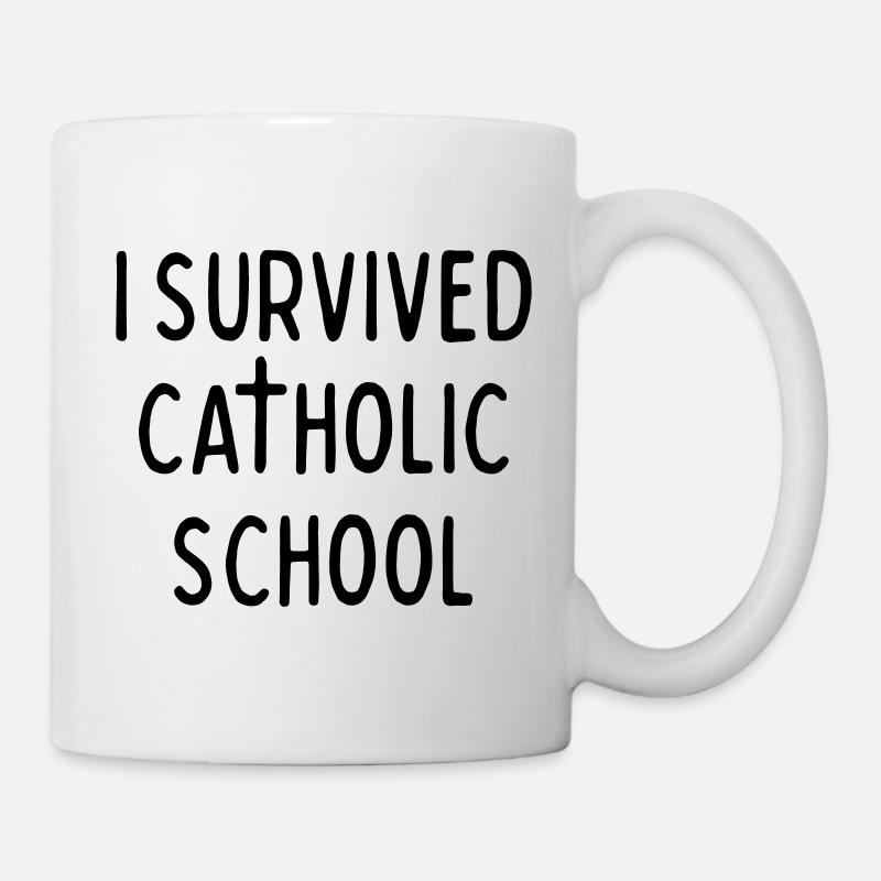 J’AI SURVÉCU À L’ÉCOLE CATHOLIQUE - Mug blanc - blanc
