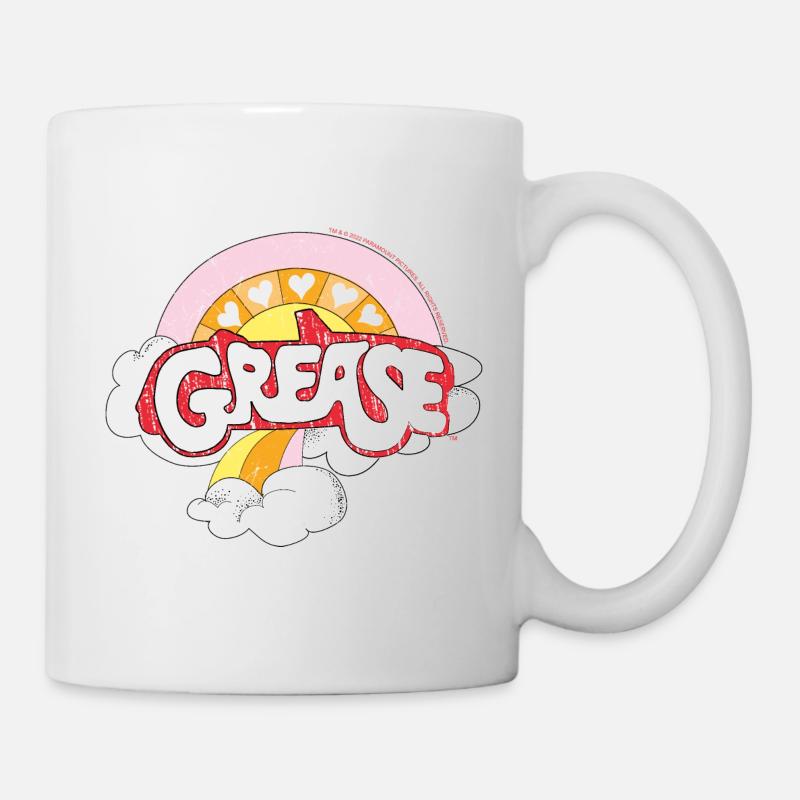 Grease Logo In Pastel Colours With Rainbow - Mug - white