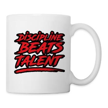 Discipline Beats Talent - Mug - white - Right
