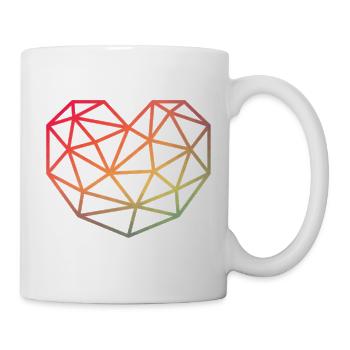 Polygon Herz Farbverlauf bunt Liebe Musik Romantik - Tasse - Weiß - Rechts