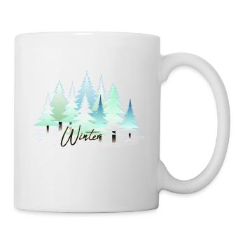 Winter Winterlandschaft Schnee Tannen - Tasse - Weiß - Rechts