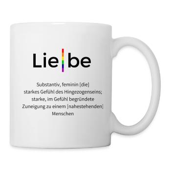Liebe schwarz weiß bunt - Tasse - Weiß - Rechts