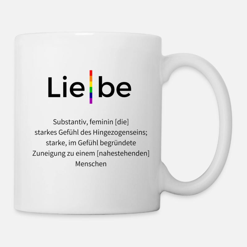 Liebe schwarz weiß bunt - Tasse - Weiß