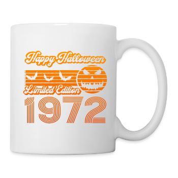 Kürbis Halloween Geburtstag Baujahr 1972 Vintage - Tasse - Weiß - Rechts