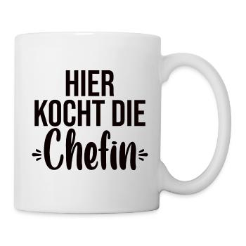 Hier Kocht Die Chefin - Tasse - Weiß - Rechts