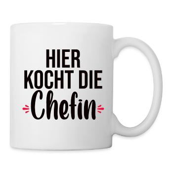 Hier Kocht Die Chefin - Tasse - Weiß - Rechts