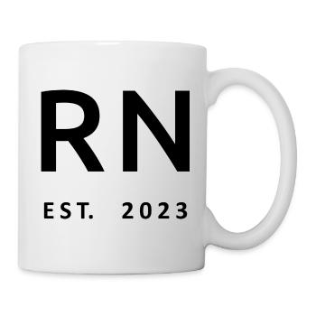 RN Est. 2023 Abschluss Registrierter Krankenpflegeschüler - Tasse - Weiß - Rechts