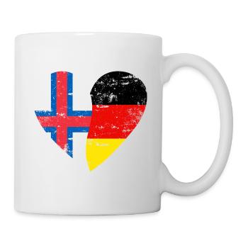 Îles Féroé Allemagne drapeau coeur - Mug blanc - blanc - Droite