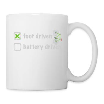 Cyclisme, mais sans batterie - un vrai jeu de jambes - Mug blanc - blanc - Droite