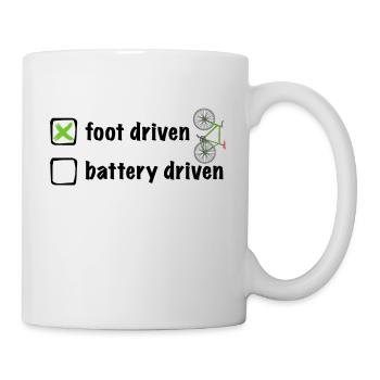 Cyclisme, mais sans batterie - un vrai jeu de jambes - Mug blanc - blanc - Droite