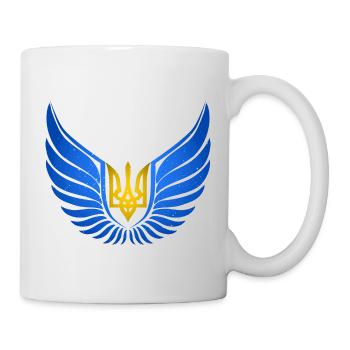 Ukraine Slava Ukraini Eagle Coat of Arms Support - Mug - white - Right
