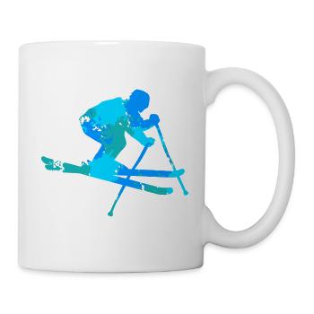 Ski Skifahrer Skifahrerin Skier Wintersport - Tasse - Weiß - Rechts