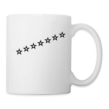 Sterne Band schwarz weiss - Tasse - Weiß - Rechts