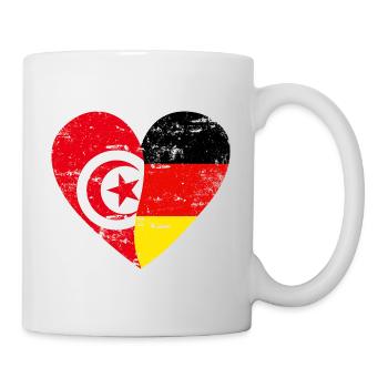 Tunisie Allemagne Drapeau Cœur - Mug blanc - blanc - Droite