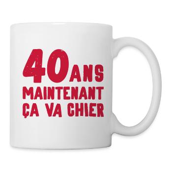 Anniversaire 40 ans humour soirée - Mug blanc - blanc - Droite