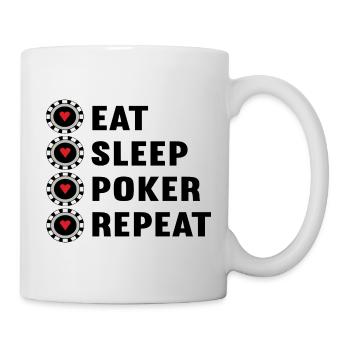 Mangez du poker de sommeil répétez avec des jetons de poker - Mug blanc - blanc - Droite