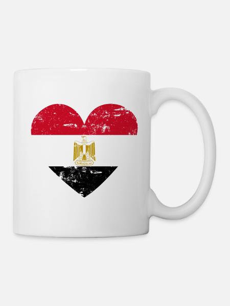 Ägypten Flaggenherz - Tasse - Weiß