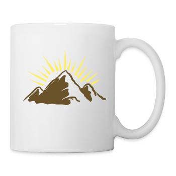 Montagne et soleil - Mug blanc - blanc - Droite