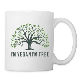ICH BIN VEGAN I M BAUM - Tasse - Weiß - Rechts