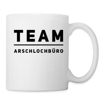 TEAM A-lochbüro. Lustiges T-Shirt für ein Büro : ) - Tasse - Weiß - Rechts