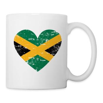 Jamaika Flaggenherz - Tasse - Weiß - Rechts