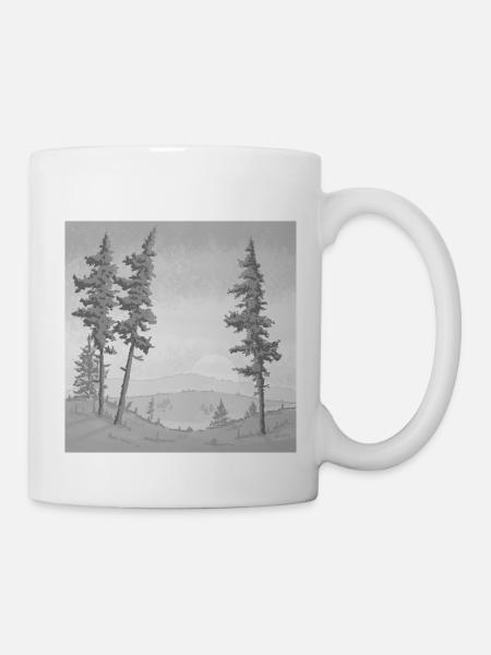Paysages forestiers avec montagnes et vallées. - Mug blanc - blanc