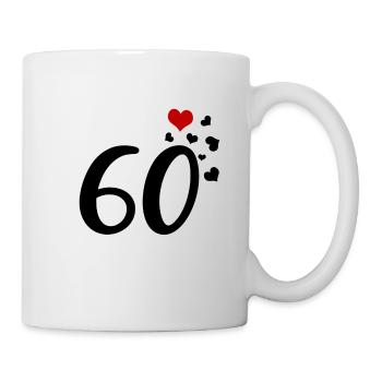 60e anniversaire coeurs 60 - Mug blanc - blanc - Droite