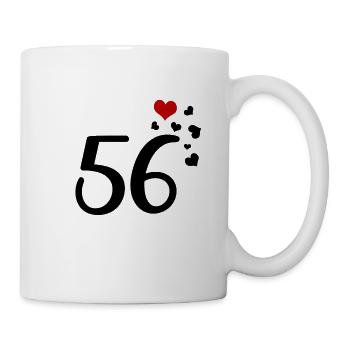 56th birthday anniversary hearts 56 - Mug - white - Right