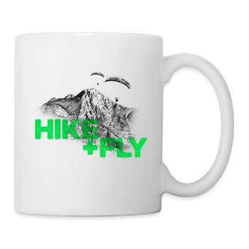 Hike & Fly Paragliding grün - Tasse - Weiß - Rechts