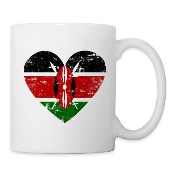 Kenia Flaggenherz - Tasse - Weiß - Rechts