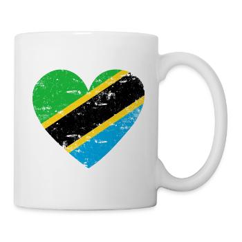 Tansania Flaggenherz - Tasse - Weiß - Rechts