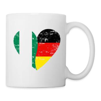 Nigeria Allemagne Flag Heart - Mug blanc - blanc - Droite