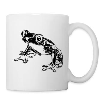 Laubfrosch Grafik Aquatische Amphibienfrosch Liebhaber - Tasse - Weiß - Rechts