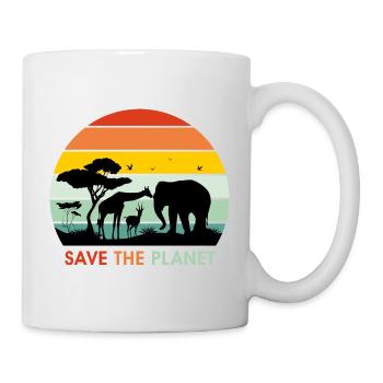 Save the planet. Design for print on white - Mug - white - Right