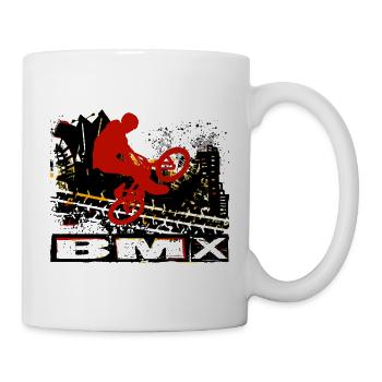 Vélo BMX - Mug blanc - blanc - Droite