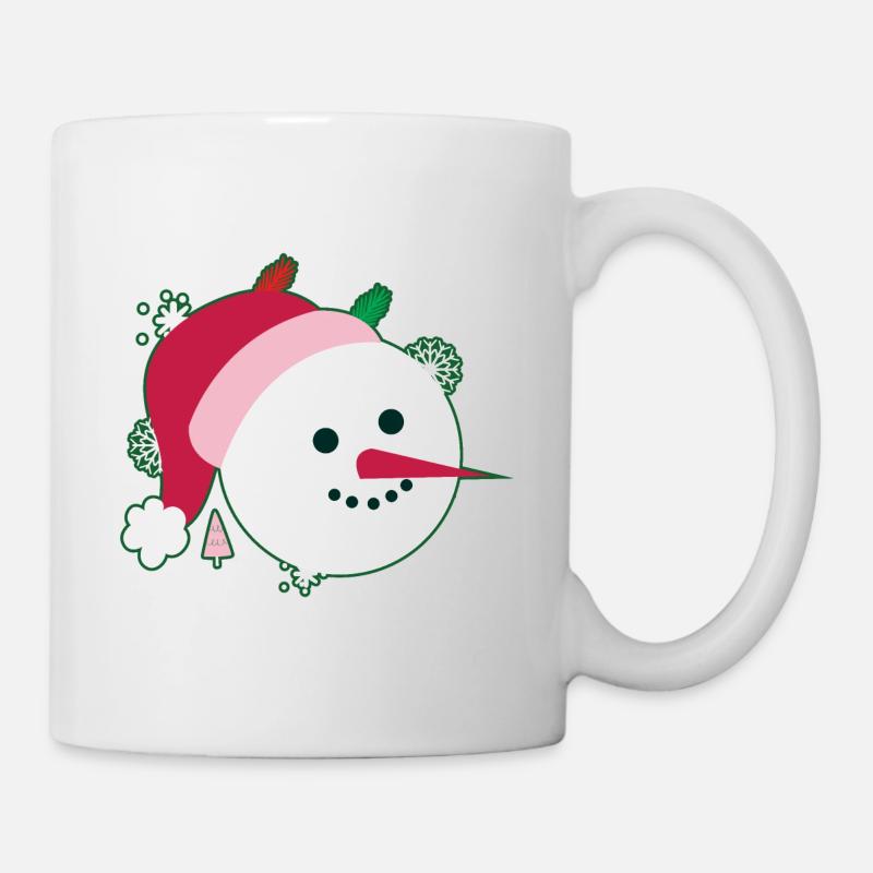 Snowman Smiling Face - Mug - white