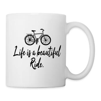 Bicycle slogan Life is beautiful Ride - Mug - white - Right