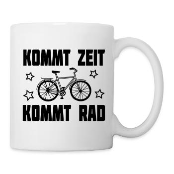 Kommt Zeit Kommt Rad Fahrradspruch - Tasse - Weiß - Rechts