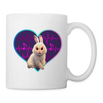 Kaninchen im musikalischen Herzen - Tasse - Weiß - Rechts