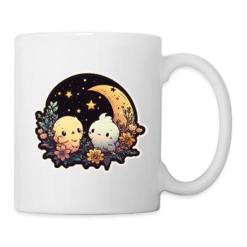 Little animals in love, starry sky - Mug - white - Right