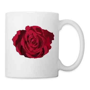 Rose rouge - Mug blanc - blanc - Droite