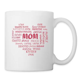 Beste Mutter Qualitäten und Mama Eigenschaften - Tasse - Weiß - Rechts