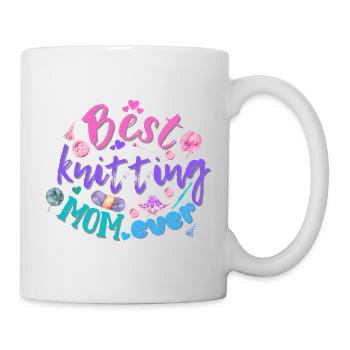 die beste Strickmama aller Zeiten, Beste Mutter. Sickers, sh - Tasse - Weiß - Rechts