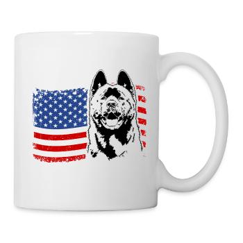 Drapeau américain AKITA America Wilsigns - Mug blanc - blanc - Droite