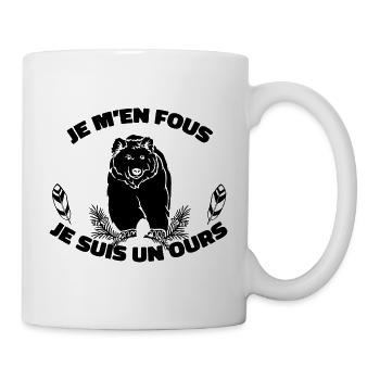 Je M'en Fous Je Suis Un Ours - Mug blanc - blanc - Droite